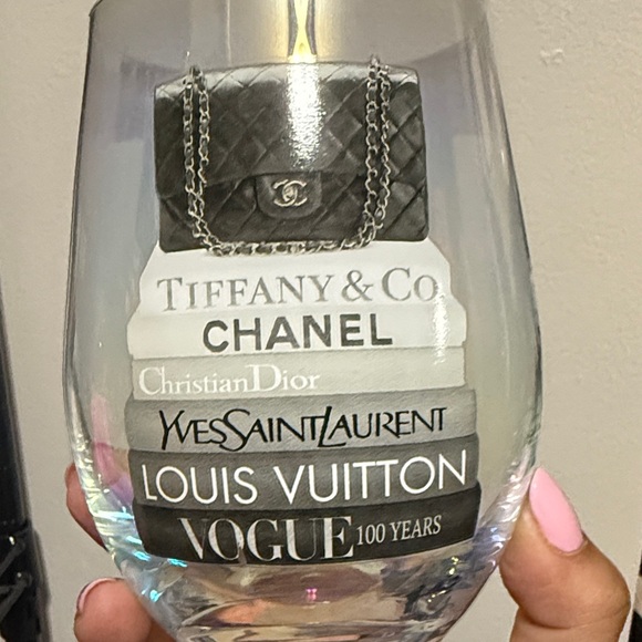 Designer Book Stack Wine Glass fancy boojee iridescent - Picture 3 of 3